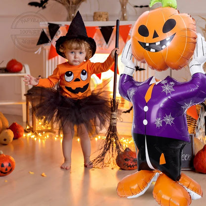 Giant Halloween Foil Standing Balloon — Ghost, Pumpkin, Skull & Haunted Castle Party Decor