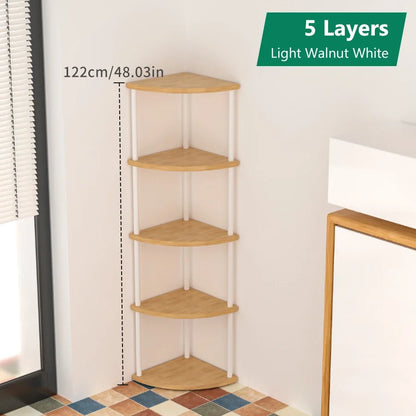 Corner Wall Storage Rack — Shelves for Living Room, Kitchen & Bedroom