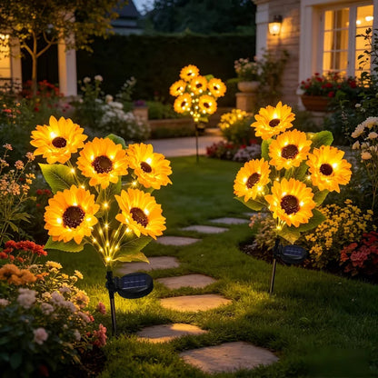 Solar Sunflower Garden Lights — Waterproof Outdoor Decor