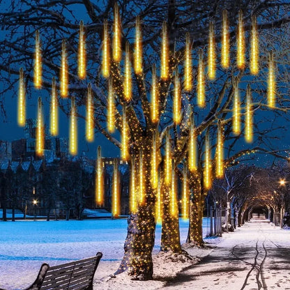 Christmas Meteor Shower LED String Lights — Indoor & Outdoor Rain Drop Lights
