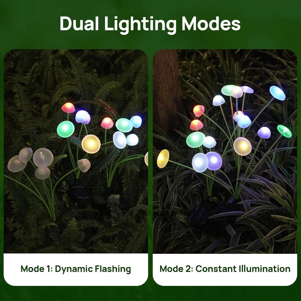 Solar Mushroom & Jellyfish Garden Lights — Dual Mode Outdoor Decor