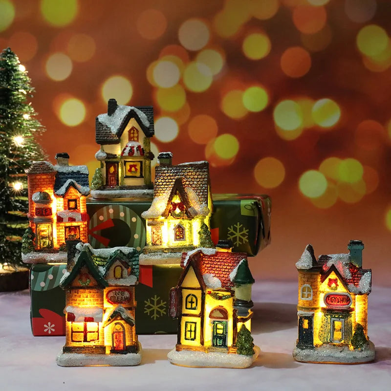 Christmas LED Village House – Glowing Resin Cottage