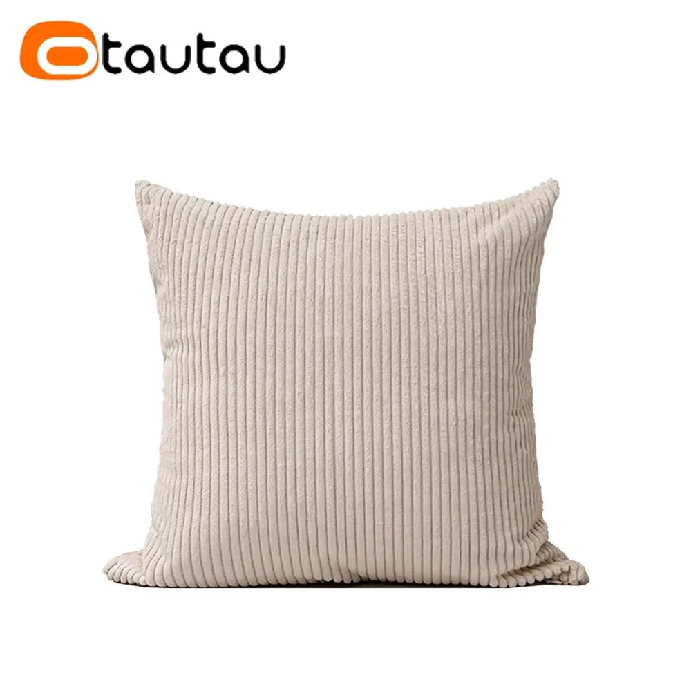 Cotton Corduroy Cushion Cover — Textured Throw Pillowcase, Insert Not Included