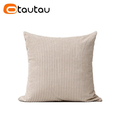 Cotton Corduroy Cushion Cover — Textured Throw Pillowcase, Insert Not Included
