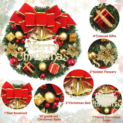 Handmade Christmas Wreath — Lush Simulation Greenery Door & Window Decoration