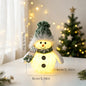 Christmas Lighted Snowman Figurine — Plush Holiday Tabletop Decor