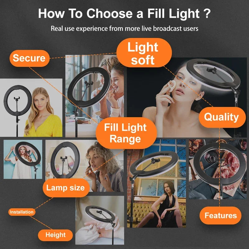 RGB Ring Light Lamp with Remote — LED Video & Live Streaming Light for Smartphones