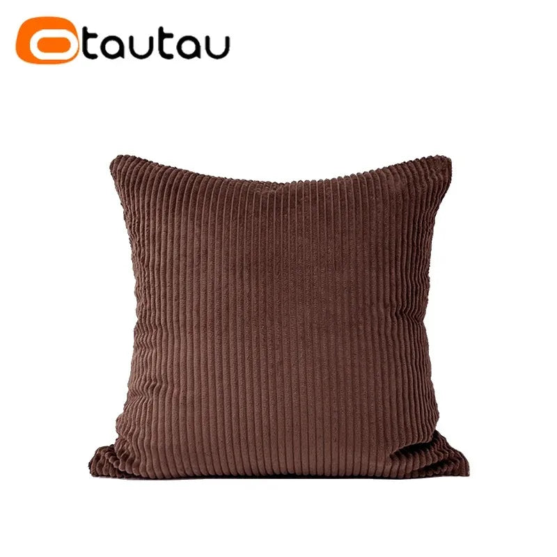 Cotton Corduroy Cushion Cover — Textured Throw Pillowcase, Insert Not Included
