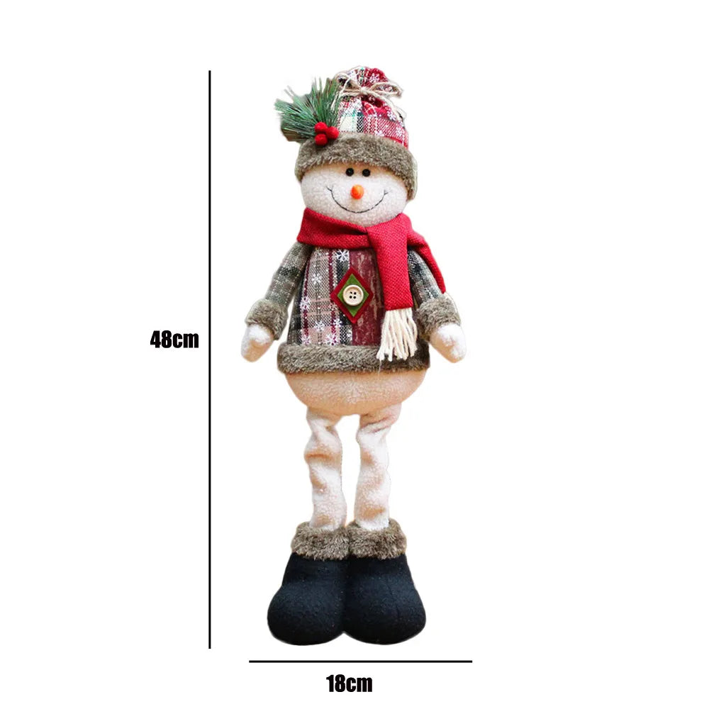 Christmas Flannel Snowman & Elk Doll — Soft Holiday Decor & Gift