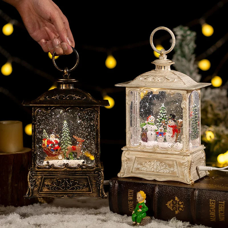Christmas Crystal Music Box — Retro Holiday Melody Tabletop Decoration