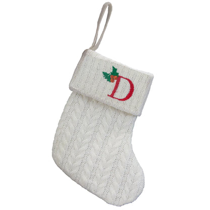 Personalized Letter Christmas Stocking — Alphabet Initial Holiday Gift Bag & Tree Decor