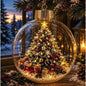Clear Christmas Diorama Glowing Bauble Ornament — Holiday Scene Tree Decoration