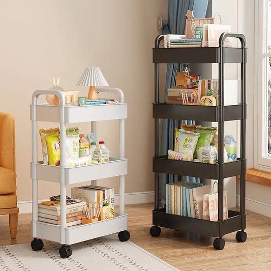 Multifunctional Open Shelf Storage Cart — Kitchen, Living Room & Bedroom Organizer