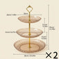 2/3 Tier Serving Tray Cake Stand Reusable Plastic Plates Serving Dishes Dessert Plate Fruit Bowl Snack Dish PET Food Tray Handle