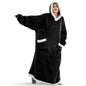 Suer Long Flannel Sherpa Wearable Blanket Winter Warm Blanket with Sleeves Hoodie Sweatshirts Oversized  TV Blanket Pullover
