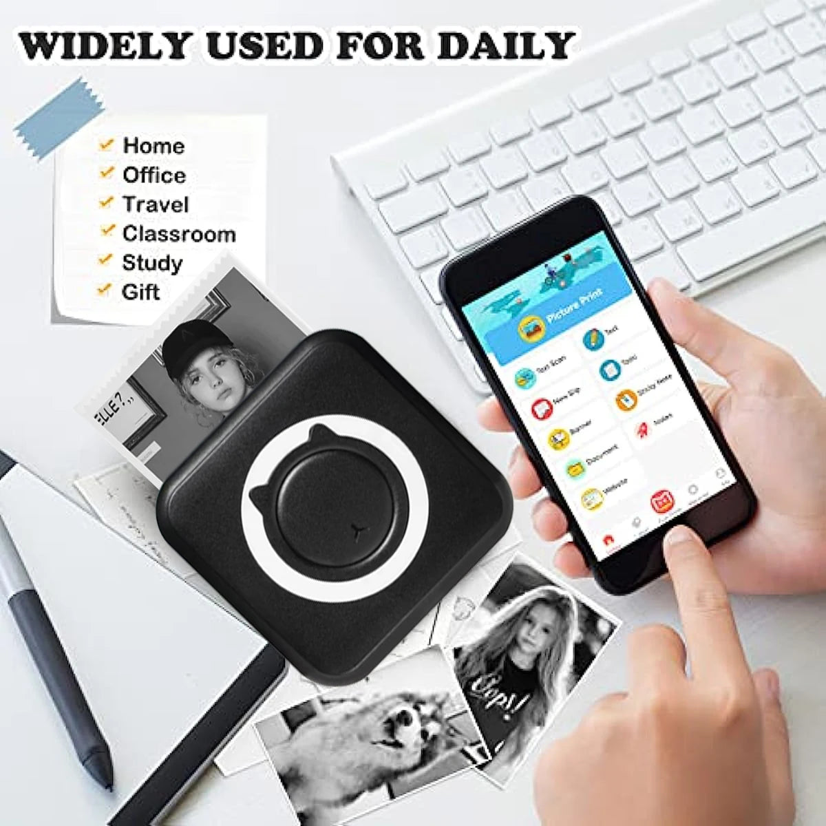 Mini Portable Thermal Photo & Label Printer — Wireless Bluetooth, 58mm, iOS & Android