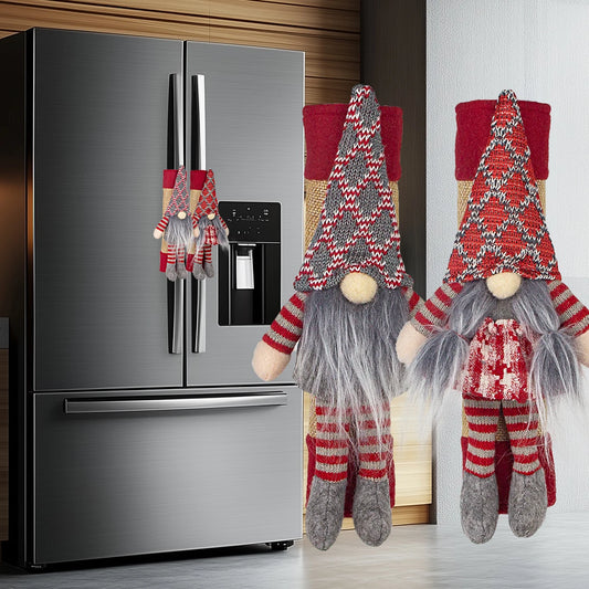 Christmas Faceless Santa Claus Appliance Handle Cover – Festive Décor for Fridge, Microwave & Dishwasher