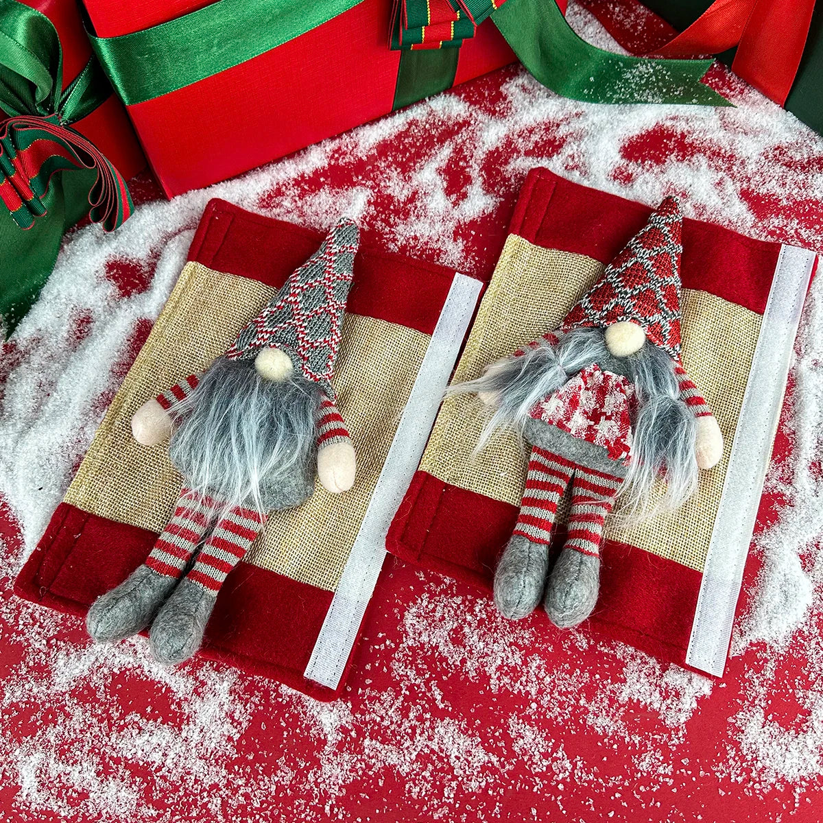 Christmas Faceless Santa Claus Appliance Handle Cover – Festive Décor for Fridge, Microwave & Dishwasher