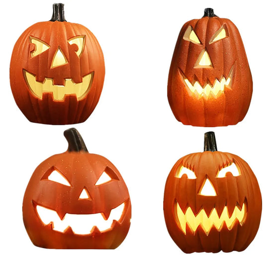 Vintage Hollow LED Pumpkin Light — Indoor & Outdoor Halloween Scene Decoration