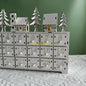 24-Day Christmas Countdown Advent Calendar with LED Lights — Wooden Snowman Decor