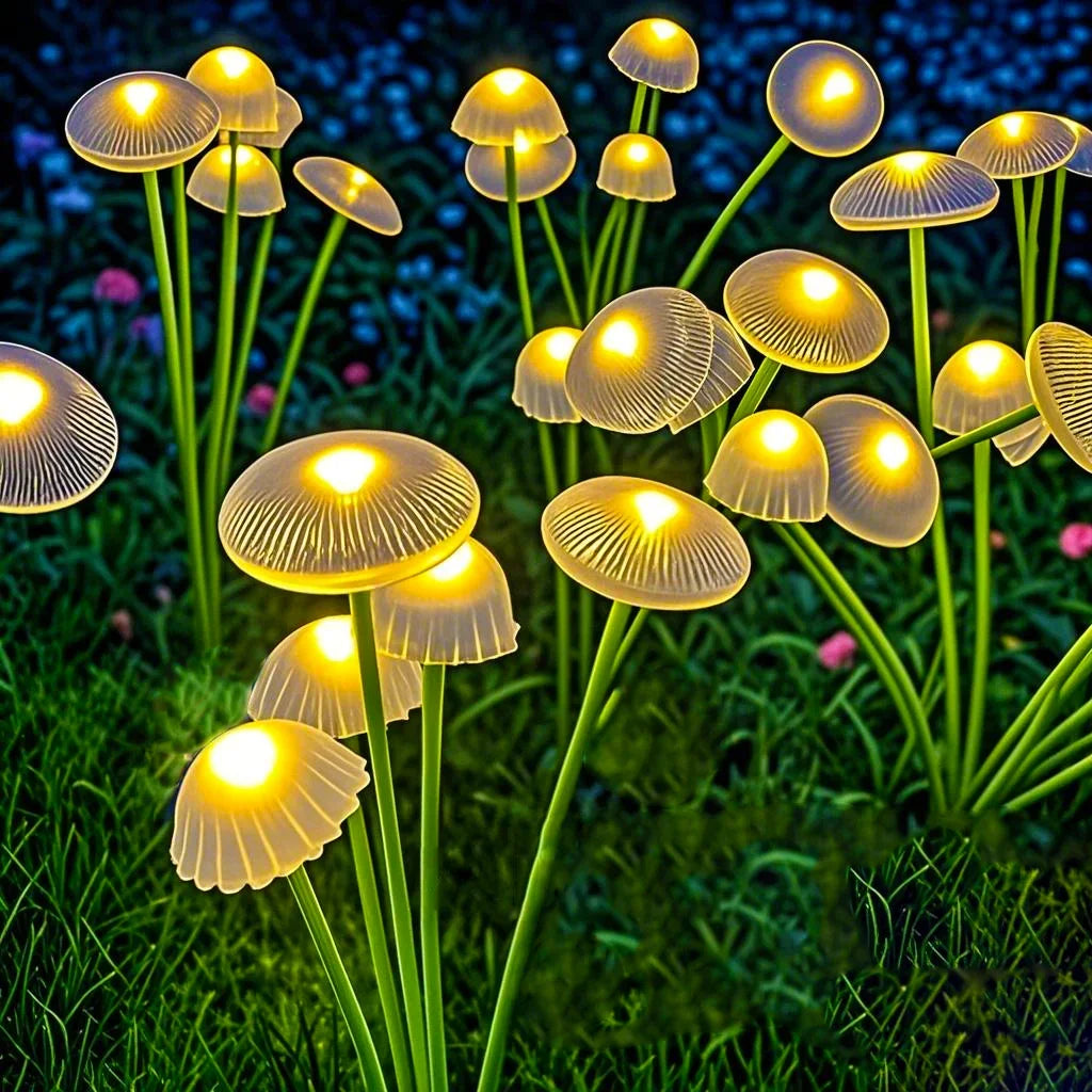 Solar Mushroom & Jellyfish Garden Lights — Dual Mode Outdoor Decor