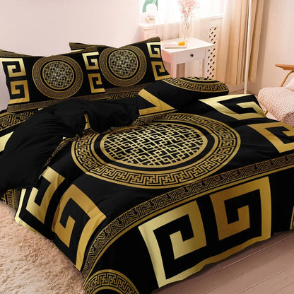 Luxury Baroque Geometric Duvet Cover Set (3-Piece)