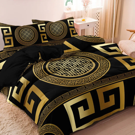 Luxury Baroque Geometric Duvet Cover Set (3-Piece)