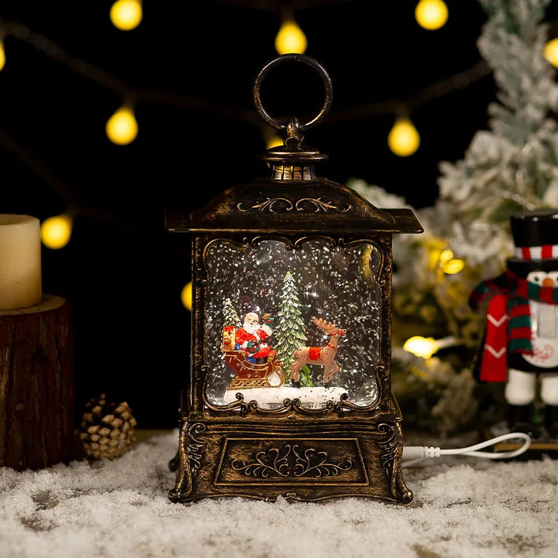 Christmas Crystal Music Box — Retro Holiday Melody Tabletop Decoration