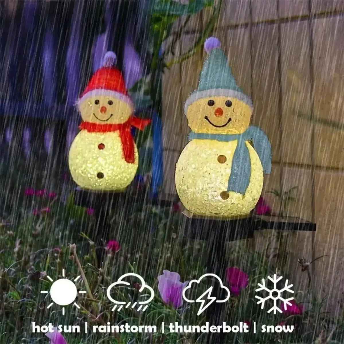 Solar Christmas Snowman Garden Light — Outdoor Lawn & Pathway Decor