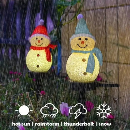 Solar Christmas Snowman Garden Light — Outdoor Lawn & Pathway Decor