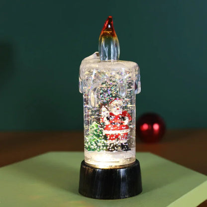 Christmas Crystal Ball Music Box Lantern — Snowflake Holiday Candlestick Decor