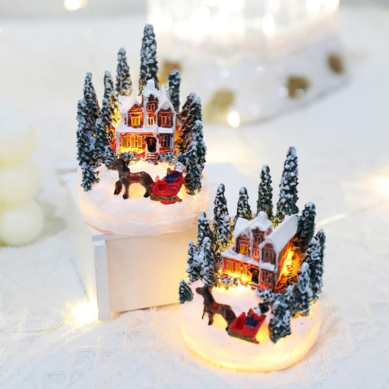 Christmas LED Micro Landscape House Night Light – Glowing Holiday Village Décor