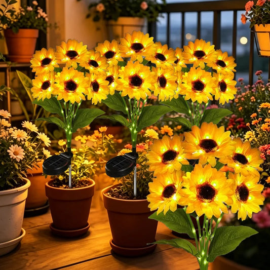 Solar Sunflower Garden Lights — Waterproof Outdoor Decor