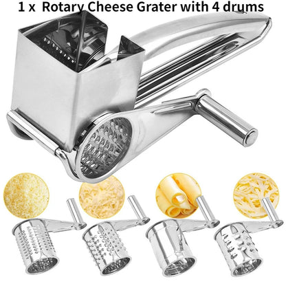 1/4pcs Drums Blades Rotary Cheese Grater Cheese Cutter Slicer Stainless Steel Cheese Shredder Butter Nut Cutter Kitchen Gadgets