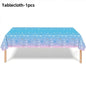 Christmas Snowflake Party Supplies Tableware Set Cups Plates Napkins Tablecloth Blue Purple Snowflake Birthday Decoration Props