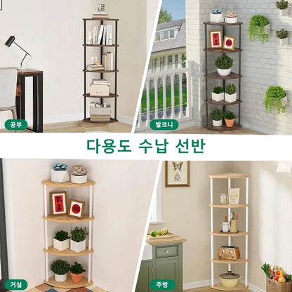 Corner Wall Storage Rack — Shelves for Living Room, Kitchen & Bedroom