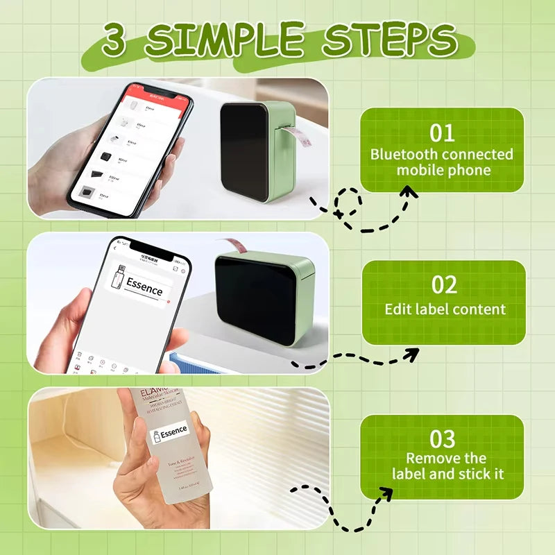 Marklife P15 Mini Bluetooth Label Printer — Portable Thermal Sticker Maker, No Ink Needed