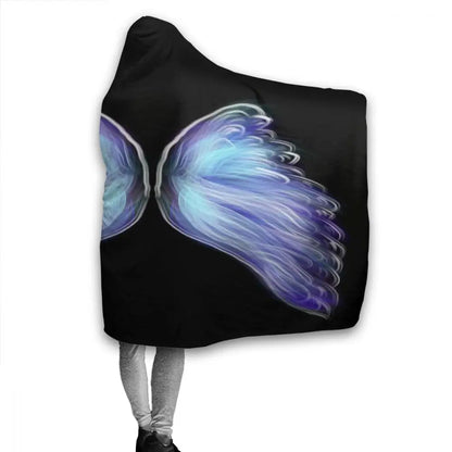 Hooded Blanket Horror Mysterious Character Hooded Blanket for Adult Gothic Sherpa Fleece Wearable Throw Blanket Microfiber