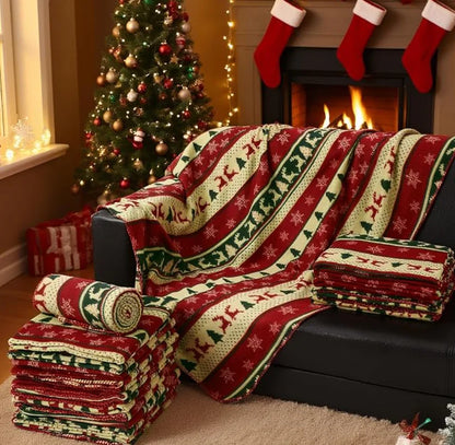 Christmas Throw Blanket, Christmas Decorations Gifts for Women Sherpa Winter Holiday Blanket Soft Christams Throws for Sofa Bed