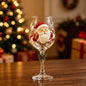 Christmas Snowflake Stemmed Wine Goblet — Luxury Holiday Art Glassware