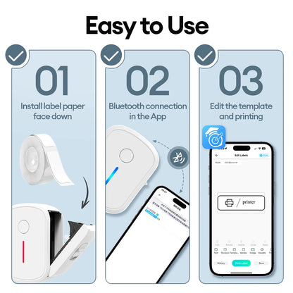 Portable Mini Bluetooth Label Printer — Inkless Self-Adhesive Thermal Sticker Maker