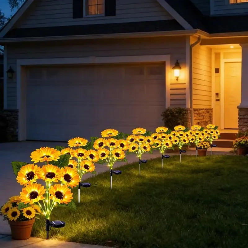 Solar Sunflower Garden Lights — Waterproof Outdoor Decor