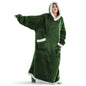 Suer Long Flannel Sherpa Wearable Blanket Winter Warm Blanket with Sleeves Hoodie Sweatshirts Oversized  TV Blanket Pullover