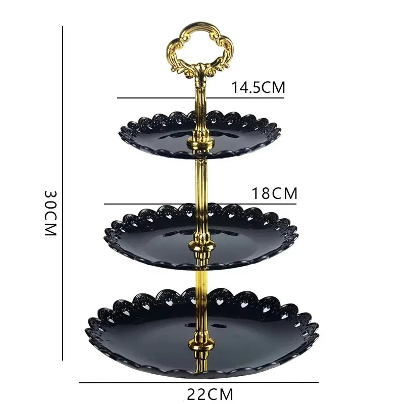 3 Tier Cake Tray Afternoon Tea Wedding Plates Party Tableware European Simply Style Creative Petal Fruit Tray Display Shelf