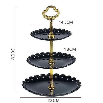 3 Tier Cake Tray Afternoon Tea Wedding Plates Party Tableware European Simply Style Creative Petal Fruit Tray Display Shelf