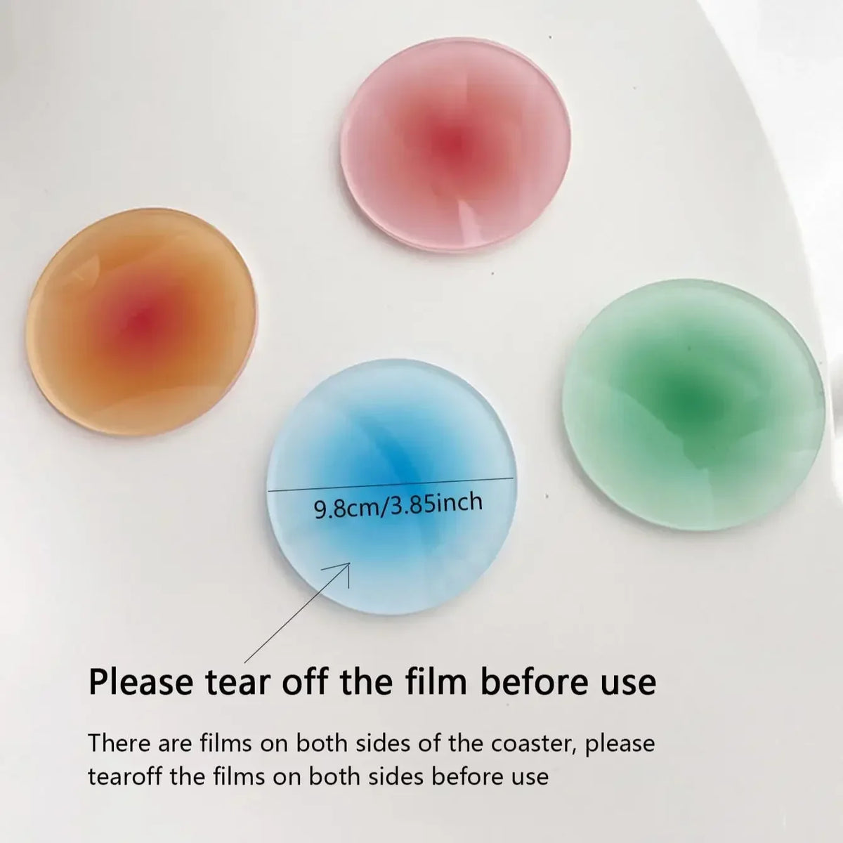 Gradient Colour Acrylic Coasters — Non-Slip Cup Mats for Bar, Café & Home Decor