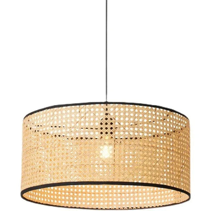 Modern Handwoven Bamboo Rattan Pendant Lamp Shade — 40cm Natural Weave