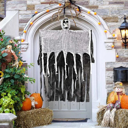 Halloween Hanging Skeleton Ghost Decoration — Creepy Gauze Ornament for Yards & Haunted Houses