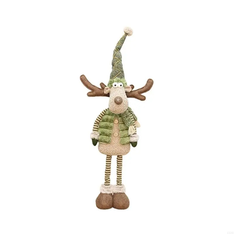 Plush Santa Hat Reindeer Doll — Christmas Tree & Shelf Decoration