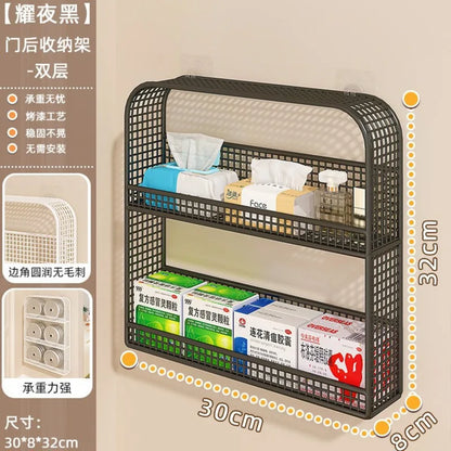 2-Tier Wall-Mounted Door & Wall Storage Rack